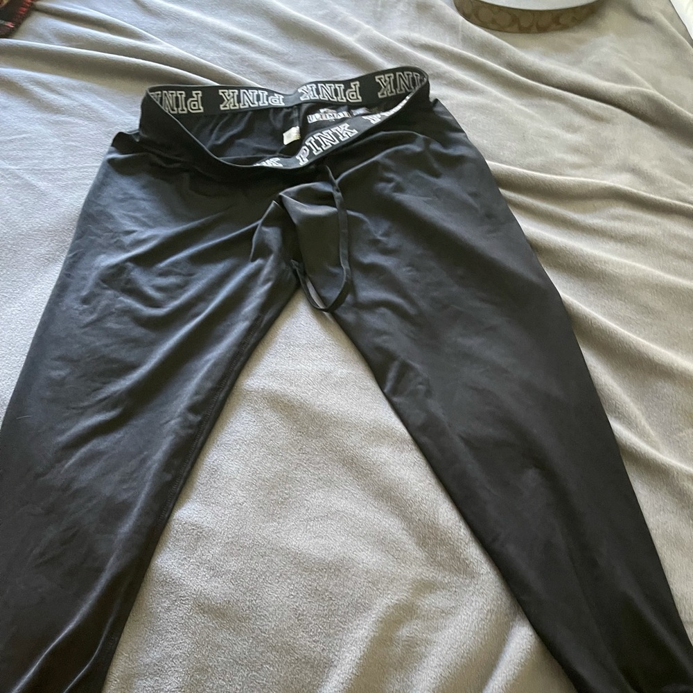 Pink. Sweats. Elastic waist. Large. Black.